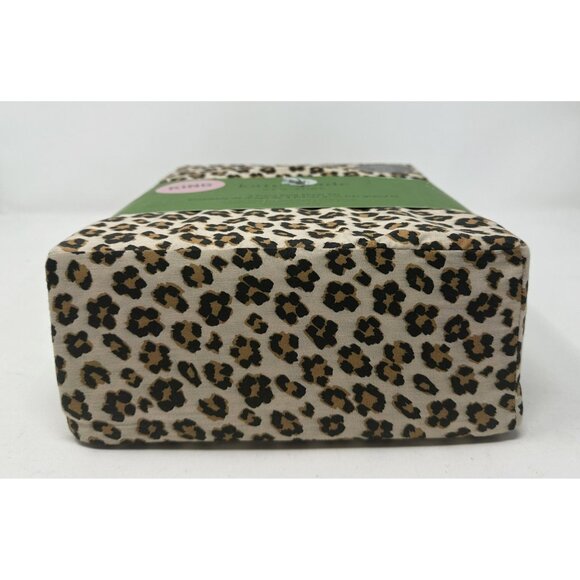 KATE SPADE LEOPARD FLORAL Animal Print Cotton KING 4 Piece Sheet Set NIB NEW - Picture 3 of 7
